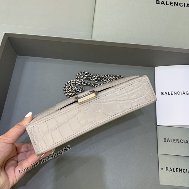 Balenciaga專櫃爆款鱷魚紋迷你女士肩背包 巴黎世家沙漏鏈條斜挎包 fyj1866